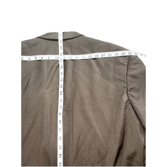 Prontomodo Europa Men 2pc Suit 100% Merino Wool 50R 44x27 Brown Micro Check - Picture 14 of 16